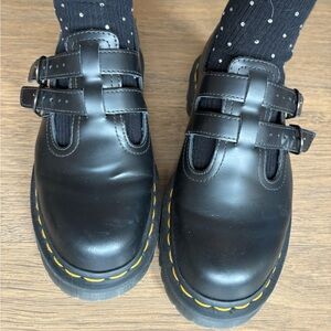 Dr. Martens Black Leather Buckle Shoes